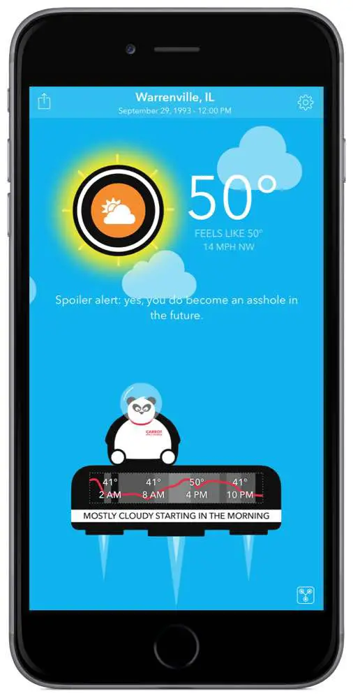 carrot weather app review