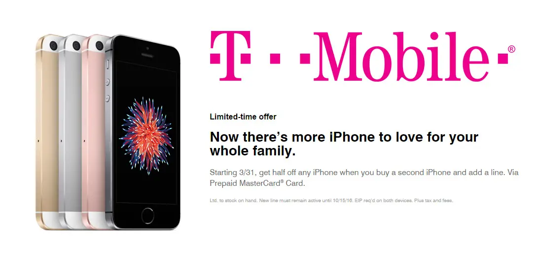 TMobile Is Offering Buy One Get One Half Off On iPhones