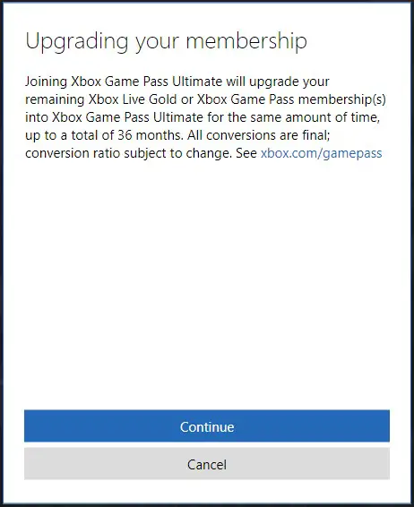 xbox game pass ultimate upgrade offer